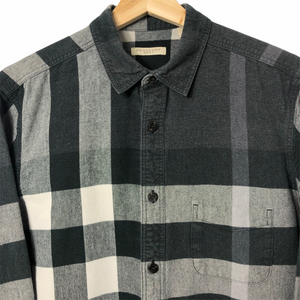 Burberry Brit Grey Nova Check Long Sleeved Shirt - Medium (M) PTP 20.5"