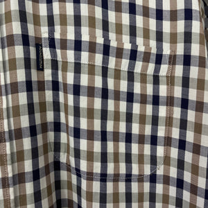 Aquascutum House Check Short Sleeved Shirt - Medium (M) PTP 22.25"