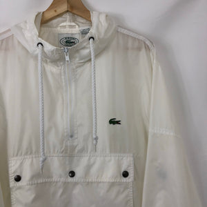 Vintage White Lacoste Izod Half Zip Cagoule - Medium (M) PTP 23"