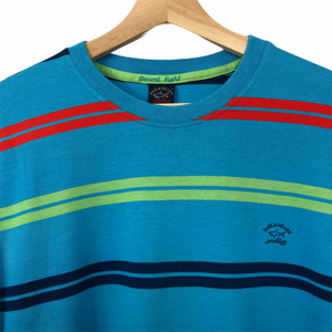 Paul and Shark Multicoloured Striped Short Sleeved T-Shirt - Large (L) PTP 23"