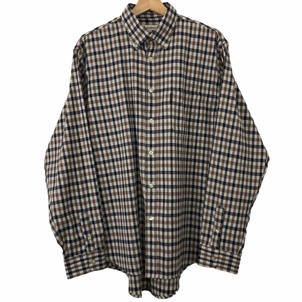 Aquascutum House Check Long Sleeved Shirt - Extra Large (XL) PTP 24.25