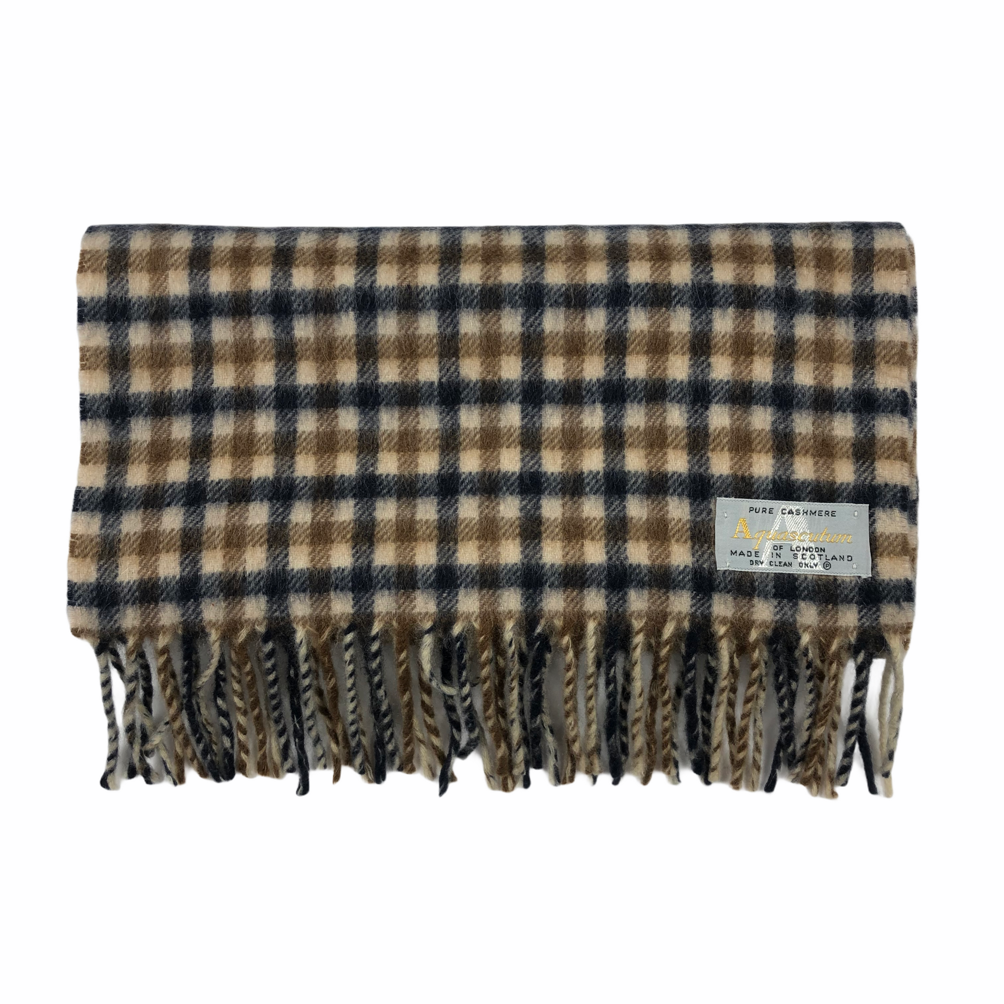 Aquascutum Classic House Check Pure Cashmere Scarf One Size Fits