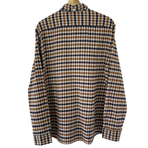 Aquascutum House Check Flannel Long Sleeved Shirt - Double Extra Large (XXL) PTP 23.25"