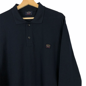 Paul and Shark Dk Navy Long Sleeved Polo - Double Extra Large (XXL) PTP 24.25"