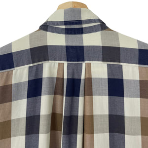 Aquascutum Block Check Long Sleeved Shirt - Medium (M) PTP 23"