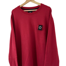 Load image into Gallery viewer, Ma.Strum Red Crew Neck Logo Sweater - Triple Extra Large (XXXL) PTP 28&quot;
