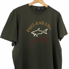 Load image into Gallery viewer, Paul and Shark Khaki Short Sleeved Logo T-Shirt - Large (L) PTP 21.25&quot;
