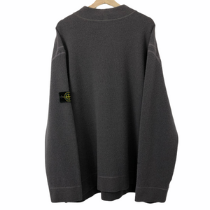 Vintage Stone Island Grey Mock Neck Sweater - Double Extra Large (XXL) PTP 27"