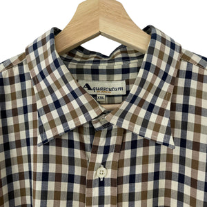 Aquascutum House Check Short Sleeved Shirt - Double Extra Large (XXL) PTP 28.5"