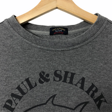 Load image into Gallery viewer, Paul and Shark Grey Crew Neck Logo Sweater - Large (L) PTP 23.25&quot;
