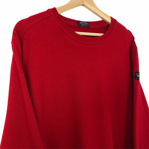 Paul and Shark Red Crew Neck Logo Sweater - Double Extra Large (XXL) PTP 24"