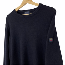 Load image into Gallery viewer, Paul and Shark Navy Wool Crew Neck Logo Sweater - Large (L) PTP 22&quot;
