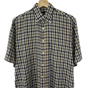 Aquascutum House Check Short Sleeved Shirt - Medium (M) PTP 22.25"