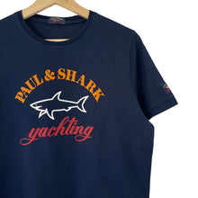 Load image into Gallery viewer, Paul and Shark Navy Short Sleeved Logo T-Shirt - Medium (M) PTP 19.5&quot;
