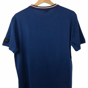 Paul and Shark Blue Short Sleeved Pocket Logo T-Shirt - Medium (M) PTP 19.75"