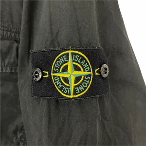 Stone Island Black Full Zip Up Hooded Overshirt - Extra Large (XL) PTP 23.75"