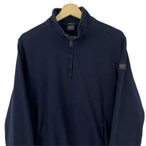 Paul and Shark Navy Half Zip Pullover Sweater - Medium (M) PTP 20.75"