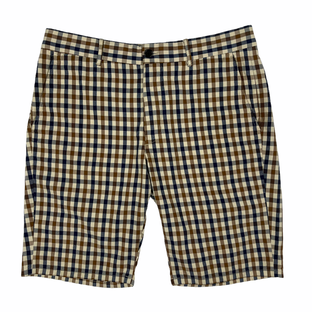 Aquascutum House Club Check Vicuna Shorts - W 30