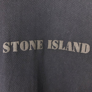 Vintage Stone Island Navy Spell-Out Logo Sweater - Large (L) PTP 23.5"