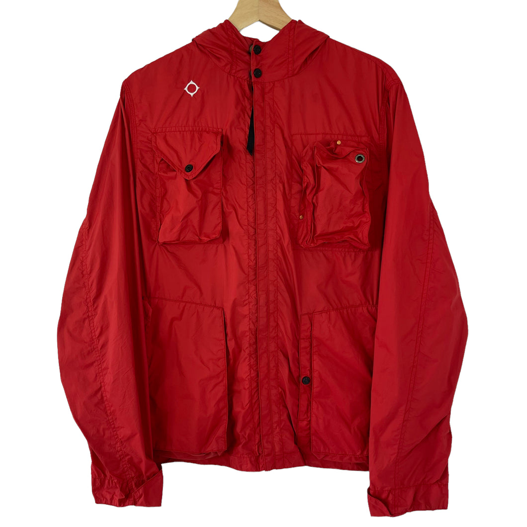 Ma.Strum Red Multi Pocket Hooded Sniper Jacket - Medium (M) PTP 22.75