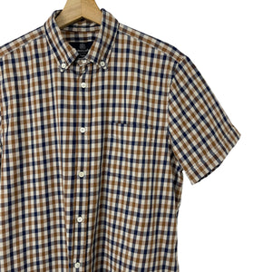 Aquascutum House Check Short Sleeved Shirt - Large (L) PTP 21.5"