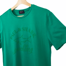 Load image into Gallery viewer, Paul and Shark Green Short Sleeved Logo T-Shirt - Medium (M) PTP 18.25&quot;
