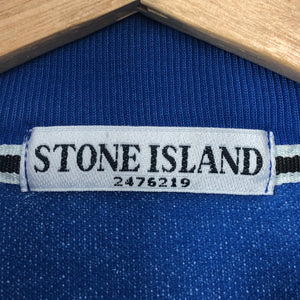 Stone Island Blue Zip / Button Up Sweater - Extra Large (XL) PTP 25"