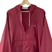 Load image into Gallery viewer, Vintage Burgundy Lacoste Izod Half Zip Cagoule - Medium (M) PTP 23.25&quot;
