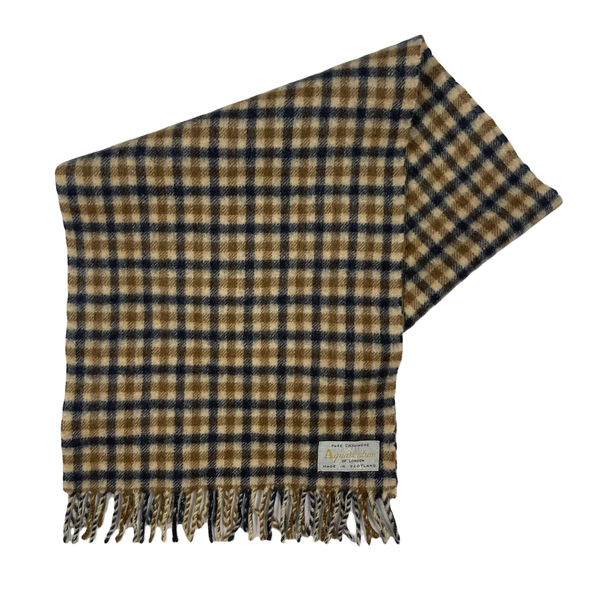 Aquascutum Classic House Check Pure Cashmere Scarf One Size Fits