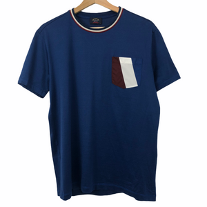 Paul and Shark Blue Short Sleeved Pocket Logo T-Shirt - Medium (M) PTP 19.75"