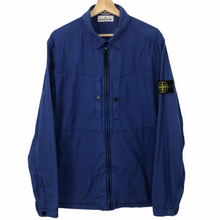 Load image into Gallery viewer, Stone Island Blue Zip Up Overshirt - Extra Large (XL) PTP 24&quot;
