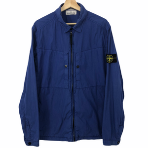 Stone Island Blue Zip Up Overshirt - Extra Large (XL) PTP 24"