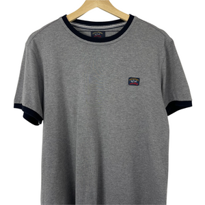 Paul and Shark Grey Short Sleeved Logo T-Shirt - Large (L) PTP 20.75"