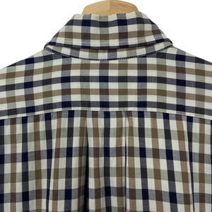 Aquascutum House Check Short Sleeved Shirt - Medium (M) PTP 22.25"