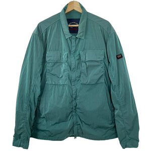 Paul and Shark Water Green Econyl Nylon Metal Overshirt - Triple Extra Large (XXXL) PTP 27"