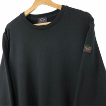 Load image into Gallery viewer, Paul and Shark Black Crew Neck Logo Sweater - Extra Large (XL) PTP 22.75&quot;
