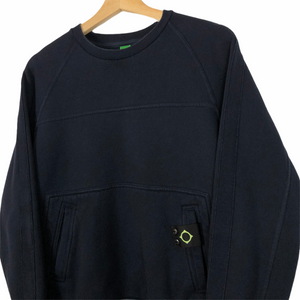 Ma.Strum Navy Crew Neck Sweater - Small (S) PTP 20.75"