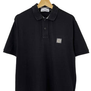 Stone Island Black Short Sleeved Polo - Large (L) PTP 21.5"