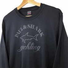 Load image into Gallery viewer, Paul and Shark Navy Logo Crew Neck Sweater - Large (L) PTP 21&quot;
