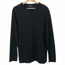 Load image into Gallery viewer, Aquascutum Black Long Sleeved T-Shirt - Medium (M) PTP 20.5&quot;
