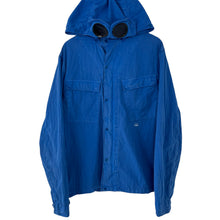 Load image into Gallery viewer, C.P Company Blue Goggle Hooded Overshirt - Triple Extra Large (XXXL) PTP 26&quot;
