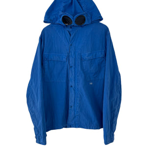 C.P Company Blue Goggle Hooded Overshirt - Triple Extra Large (XXXL) PTP 26"