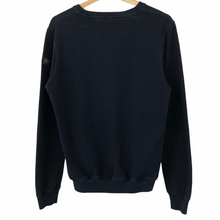 Load image into Gallery viewer, Paul and Shark Navy Crew Neck Spell Out Logo Sweater - Medium (M) PTP 20.5&quot;
