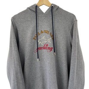 Paul and Shark Grey Embroidered Logo Hoody - Large (L) PTP 20.5"