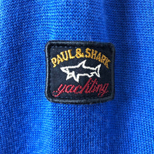 Load image into Gallery viewer, Paul and Shark Blue 100% Wool Crew Neck Logo Sweater - Large (L) PTP 22.5&quot;
