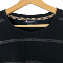 Load image into Gallery viewer, Aquascutum Navy Striped Short Sleeved Logo T-Shirt - Extra Large (XL) PTP 22.5&quot;
