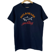 Load image into Gallery viewer, Paul and Shark Navy Short Sleeved Logo T-Shirt - Medium (M) PTP 19.5&quot;
