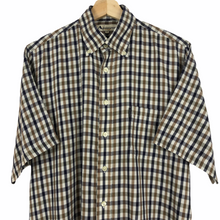 Load image into Gallery viewer, Aquascutum House Check Short Sleeved Shirt - Medium (M) PTP 23&quot;
