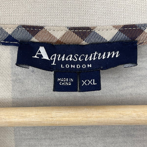 Aquascutum Block Check Short Sleeved T-Shirt - Double Extra Large (XXL) PTP 25"