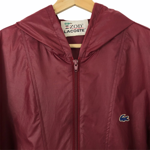 Vintage Maroon Lacoste Izod Half Zip Cagoule - Large (L) PTP 24.75"